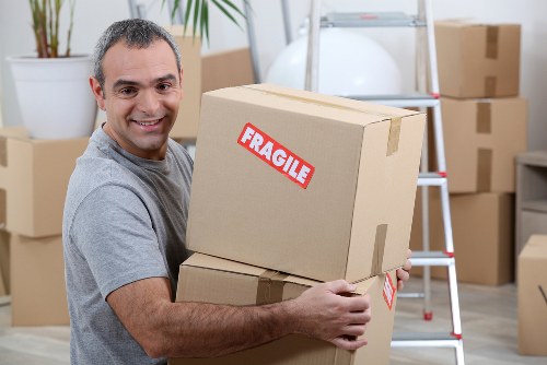 Man and van moving service in Belgravia on a residential street