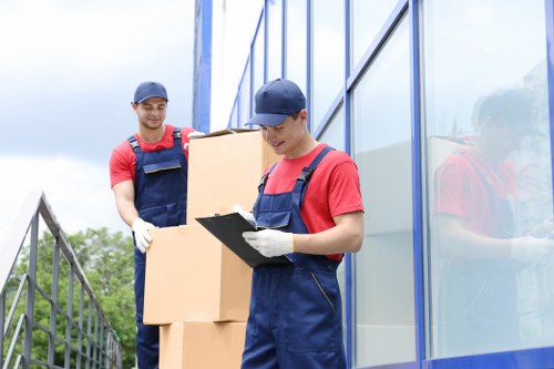 Team preparing a van safely before loading