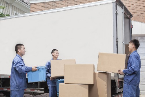 Removals team managing access in a central London apartment block