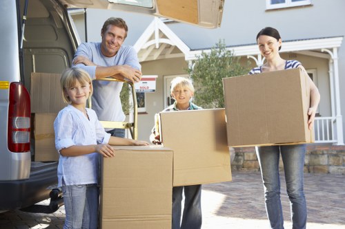 Careful furniture loading by a Belgravia man and van team